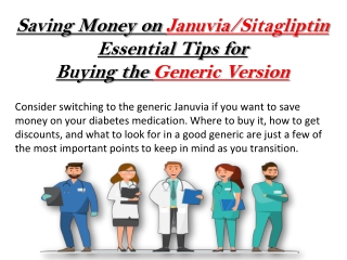 Saving Money on Januvia Essential Tips for Buying the Generic Version