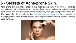 5 - Secrets of Acne-prone Skin.