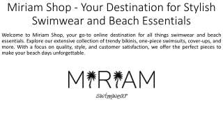 Miriam Shop - Your Destination for Stylish Swimwear and Beach Essentials