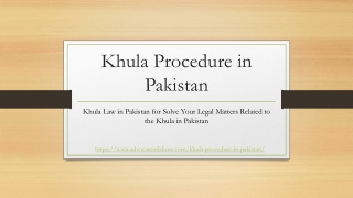 Khula Procedure in Pakistan - Complete Khula Law in Pakistan