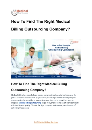 How To Find The Right Medical Billing Outsourcing Company_