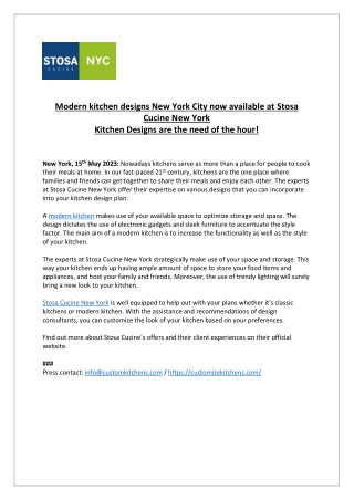 Modern kitchen designs in New York City now available at Stosa Cucine New York