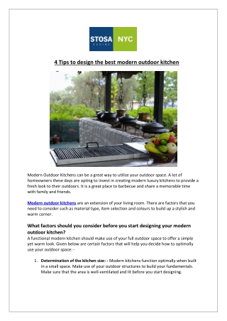 Stosa Cucine New York - 4 Tips to design the best modern outdoor kitchen