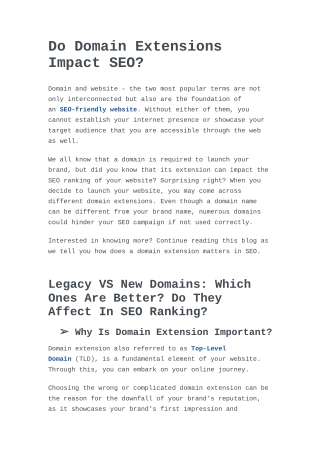 Do Domain Extensions Impact SEO