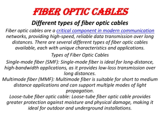 fiber optic cables