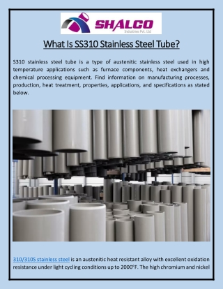 What Is SS310 Stainless Steel Tube