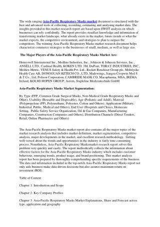 Asia-Pacific Respiratory Masks Market