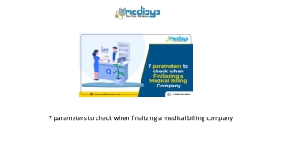 7 Parameters To Check When Finalizing A Medical Billing Company