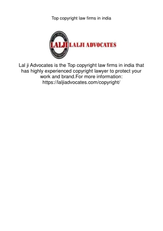 Top copyright law firms in india