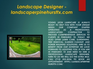 Landscape Designer - landscaperpinehursttx.com