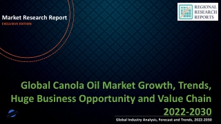 Canola Oil Market Growth, Trends, Huge Business Opportunity and Value Chain 2022-2030