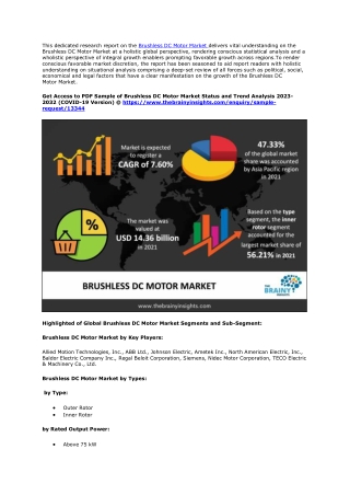 Brushless DC Motor Market