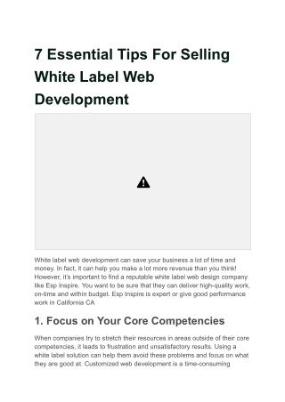 7 Essential Tips For Selling White Label Web Development