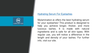 Hydrating Serum For Eyelashes Mylamination.ie