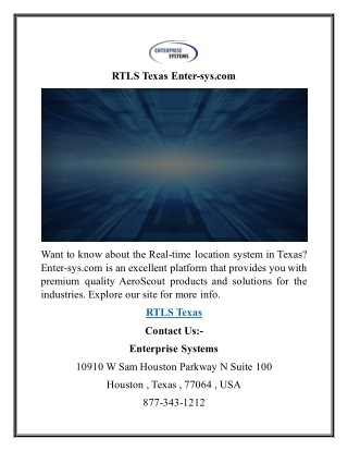 RTLS Texas Enter-sys