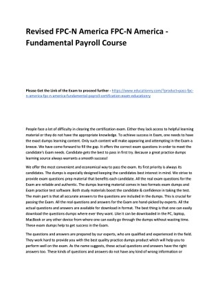 FPC-N America FPC-N America - Fundamental Payroll