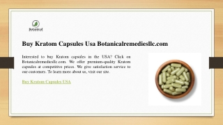 Buy Kratom Capsules Usa Botanicalremediesllc.com