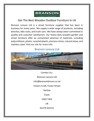 Get The Best Wooden Outdoor Furniture In Uk