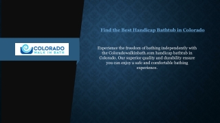 Find the Best Handicap Bathtub in Colorado