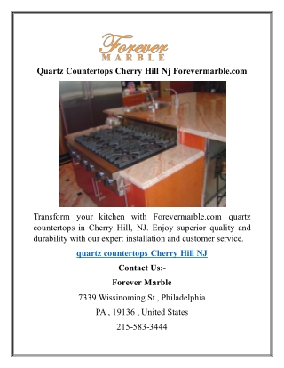 Quartz Countertops Cherry Hill Nj Forevermarble