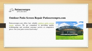 Outdoor Patio Screen Repair Patioscreenpro.com