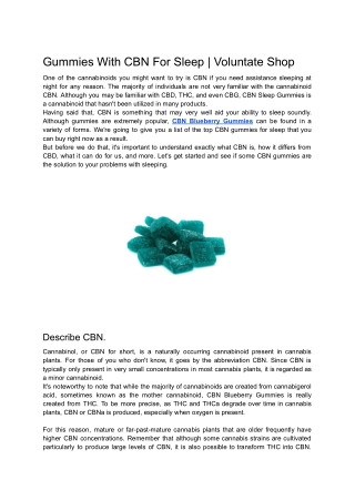 Gummies With CBN For Sleep _ Voluntate Shop