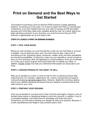 Print on Demand and the Best Ways to Get Started