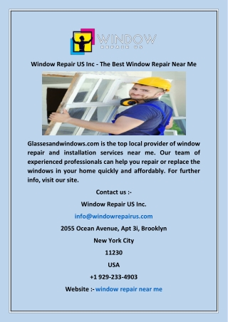 Window Repair US Inc  The Best Window Repair Near Me