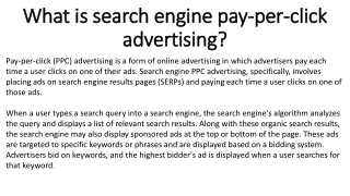 What is search engine pay-per-click advertising