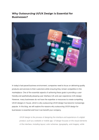 Why Outsourcing UI_UX Design is Essential for Businesses