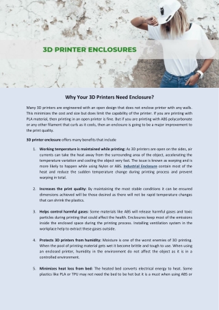 Why Your 3D Printers Need Enclosure.