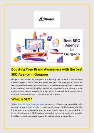 Boosting Your Brand Awareness with the best SEO Agency in Gurgaon