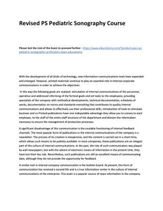 PS Pediatric Sonography