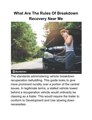 What Are The Rules Of Breakdown Recovery Near Me