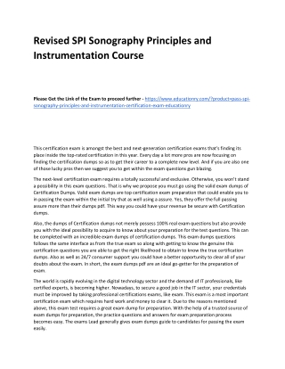 SPI Sonography Principles and Instrumentation