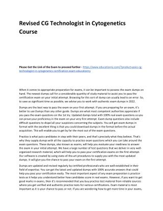 CG Technologist in Cytogenetics