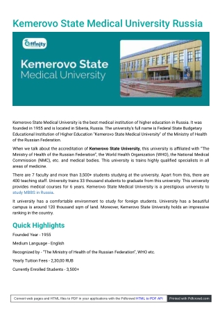 Kemerovo State Medical University Russia