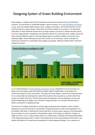 Designing System of Green Building Environment