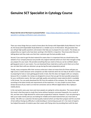 SCT Specialist in Cytology