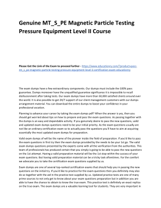 MT_S_PE Magnetic Particle Testing Pressure Equipment Level II