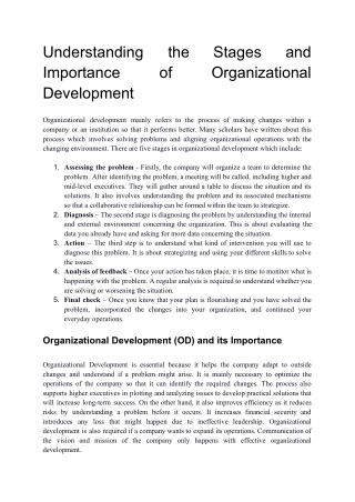Understanding the Stages and Importance of Organizational Development