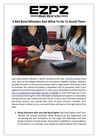 5 Bail Bond Mistakes And What To Do To Avoid Them | EZPZ Bail Bonds