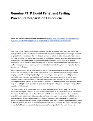 PT_P Liquid Penetrant Testing Procedure Preparation LIII