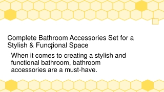 Complete Bathroom Accessories Set for a Stylish & Functional Space