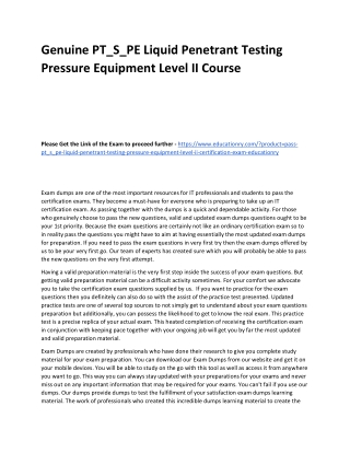 PT_S_PE Liquid Penetrant Testing Pressure Equipment Level II