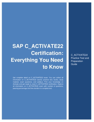 SAP C_ACTIVATE22 Certification: Everything You Need to Know