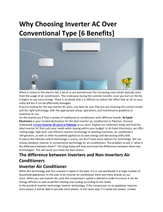 Why Choosing Inverter AC Over Conventional Type [6 Benefits]