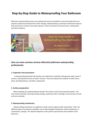 Step-by-Step Guide to Waterproofing your Bathroom