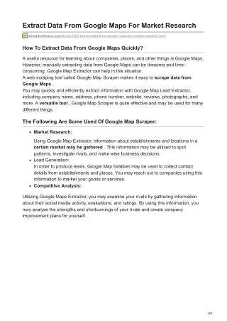 1Extract Data From Google Maps For Market Research