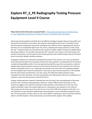 RT_S_PE Radiography Testing Pressure Equipment Level II